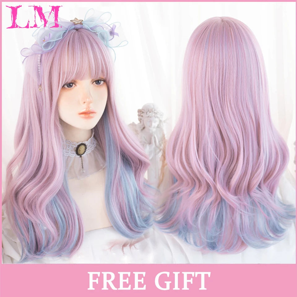 Sakura Xena – Peruca Rosa Liso com Franja | Fibra Sintética Resistente ao Calor para Cosplay Feminino