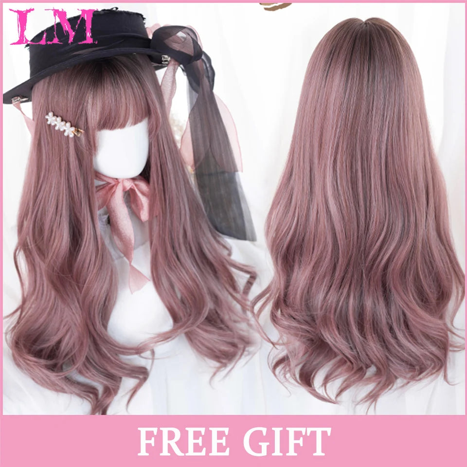 Sakura Xena – Peruca Rosa Liso com Franja | Fibra Sintética Resistente ao Calor para Cosplay Feminino