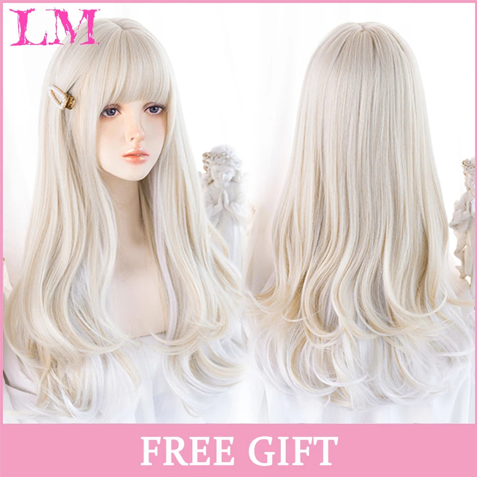 Sakura Xena – Peruca Rosa Liso com Franja | Fibra Sintética Resistente ao Calor para Cosplay Feminino