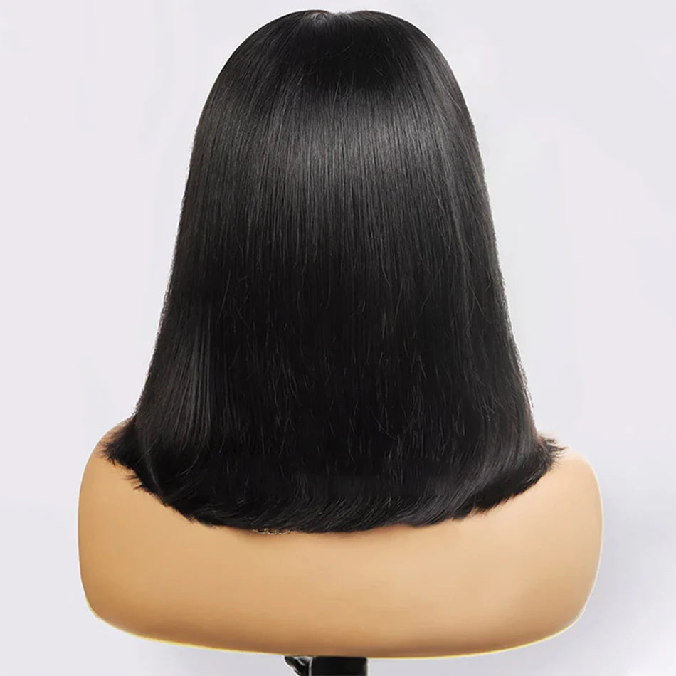 Emilly - Lace wig de Cabelo Humano com Renda Frontal HD Transparente — Pronta para Usar, 13x4, Sem Cola, Estilo Bob Curto Brasileiro