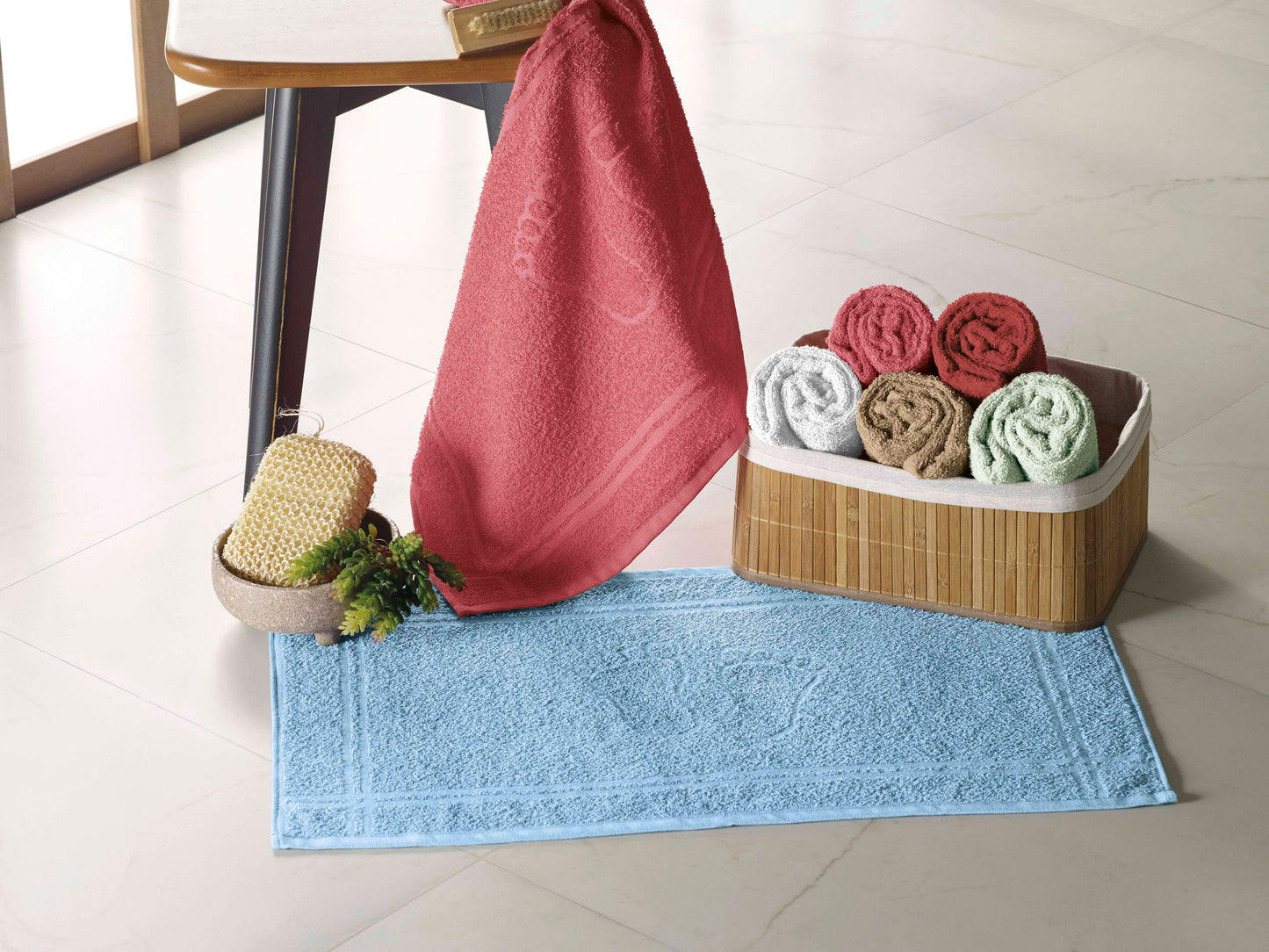 Kit 5 Pçs Tapete Toalha de Piso Pézinho 400g 70x45cm