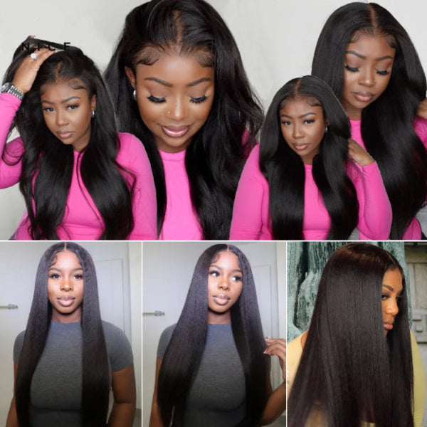 Camila – Lace Front 7x5 | Cabelo Humano Yaki, Sem Cola, Pré-Cortada & Pronta para Uso