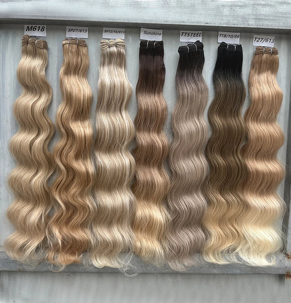 Variedade de Tons e Texturas: Extensões de Cabelo Ondulado