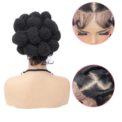Zuri – Peruca Sintética Bantu Box Braids 11” | Full Lace Curta com Baby Hair Sem Nós