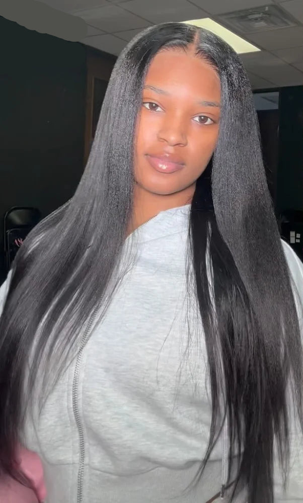 Camila – Lace Front 7x5 | Cabelo Humano Yaki, Sem Cola, Pré-Cortada & Pronta para Uso