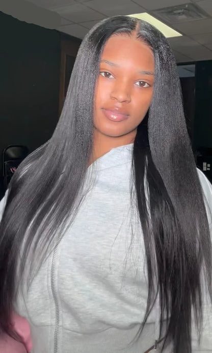 Camila – Lace Front 7x5 | Cabelo Humano Yaki, Sem Cola, Pré-Cortada & Pronta para Uso
