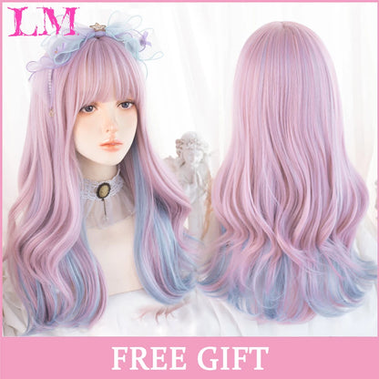 Sakura Xena – Peruca Rosa Liso com Franja | Fibra Sintética Resistente ao Calor para Cosplay Feminino