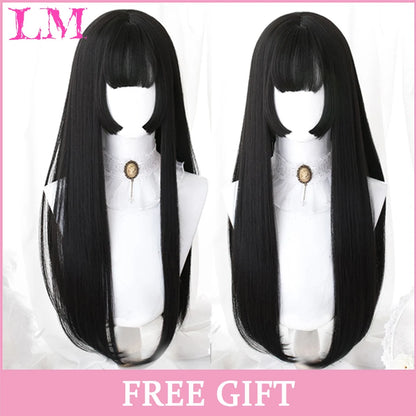 Sakura Xena – Peruca Rosa Liso com Franja | Fibra Sintética Resistente ao Calor para Cosplay Feminino