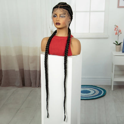 Peruca Trançada Full Lace 120cm - Suellen Tranças Knotless Sintéticas