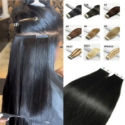 Extensões com Fita Adesiva | Cabelo Humano Liso 100% Brasileiro