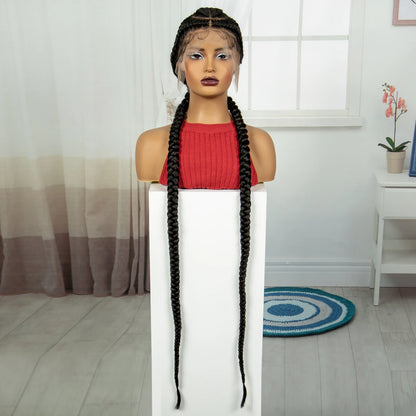 Peruca Trançada Full Lace 120cm - Suellen Tranças Knotless Sintéticas