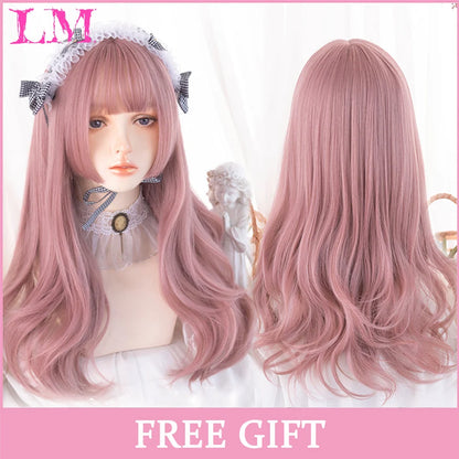 Sakura Xena – Peruca Rosa Liso com Franja | Fibra Sintética Resistente ao Calor para Cosplay Feminino