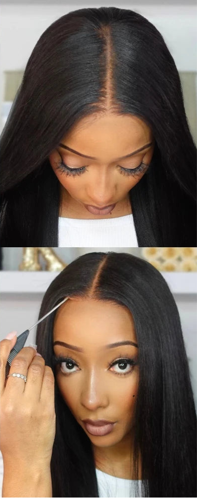 Camila – Lace Front 7x5 | Cabelo Humano Yaki, Sem Cola, Pré-Cortada & Pronta para Uso