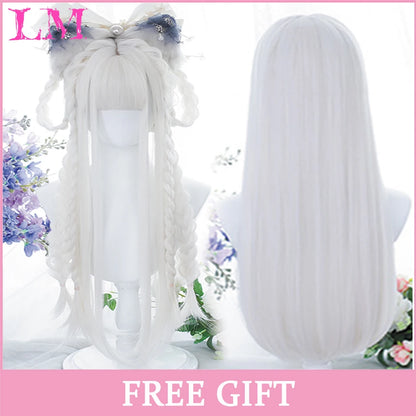 Sakura Xena – Peruca Rosa Liso com Franja | Fibra Sintética Resistente ao Calor para Cosplay Feminino