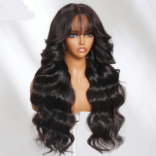 Bella – Lace Wig 7x5 Loose Wave com Franja | Cabelo Humano 180%, Sem Cola, Pronta para Uso