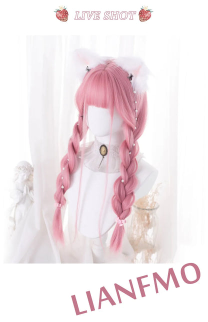 Sakura Nike – Peruca Rosa Liso com Franja | Fibra Sintética Resistente ao Calor para Cosplay Feminino