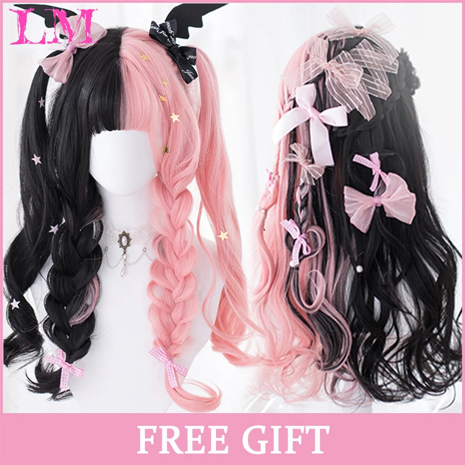 Sakura Xena – Peruca Rosa Liso com Franja | Fibra Sintética Resistente ao Calor para Cosplay Feminino