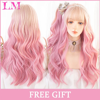 Sakura Xena – Peruca Rosa Liso com Franja | Fibra Sintética Resistente ao Calor para Cosplay Feminino