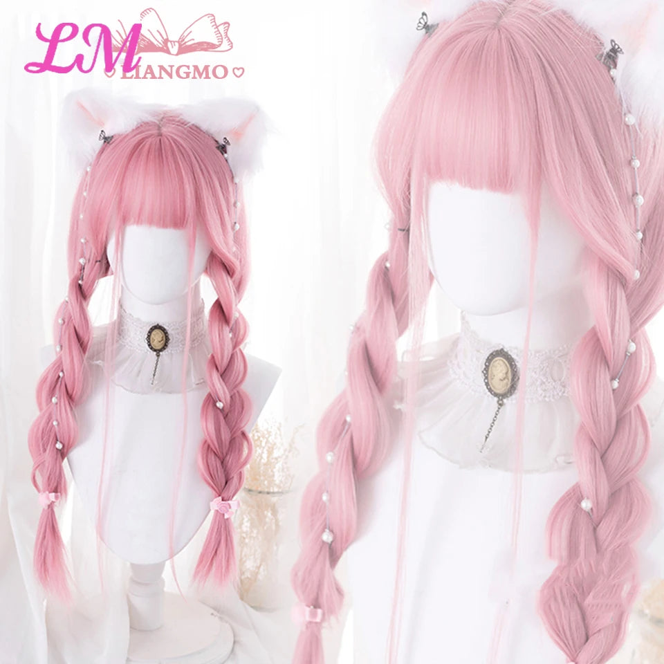 Sakura Nike – Peruca Rosa Liso com Franja | Fibra Sintética Resistente ao Calor para Cosplay Feminino