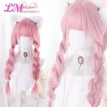 Sakura Nike – Peruca Rosa Liso com Franja | Fibra Sintética Resistente ao Calor para Cosplay Feminino