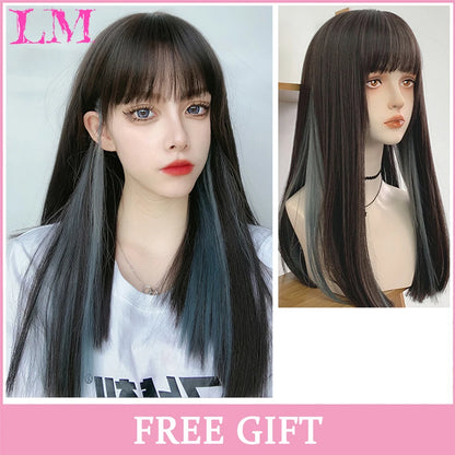 Sakura Xena – Peruca Rosa Liso com Franja | Fibra Sintética Resistente ao Calor para Cosplay Feminino