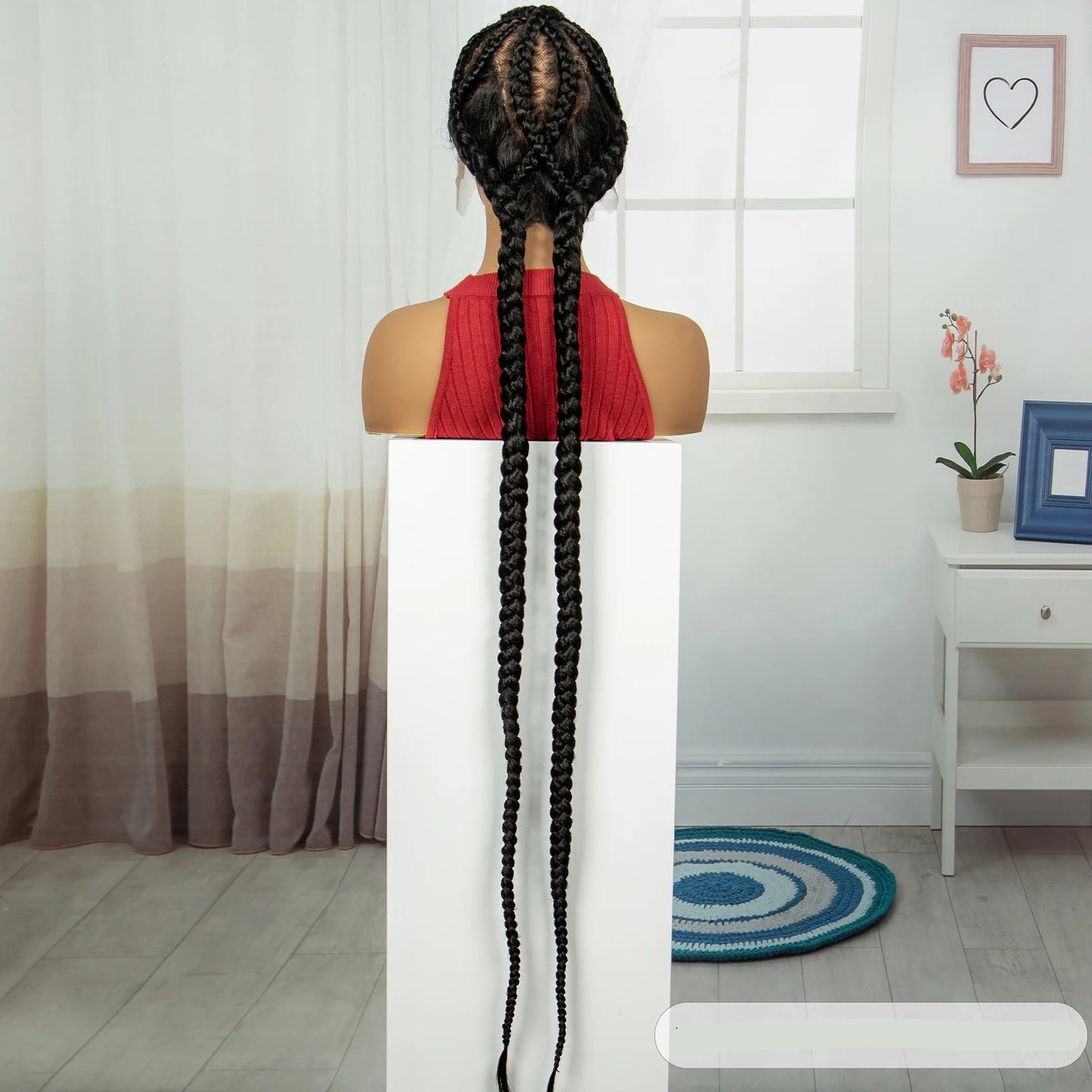 Peruca Trançada Full Lace 120cm - Suellen Tranças Knotless Sintéticas