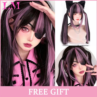 Sakura Nike – Peruca Rosa Liso com Franja | Fibra Sintética Resistente ao Calor para Cosplay Feminino