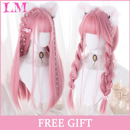 Sakura Nike – Peruca Rosa Liso com Franja | Fibra Sintética Resistente ao Calor para Cosplay Feminino