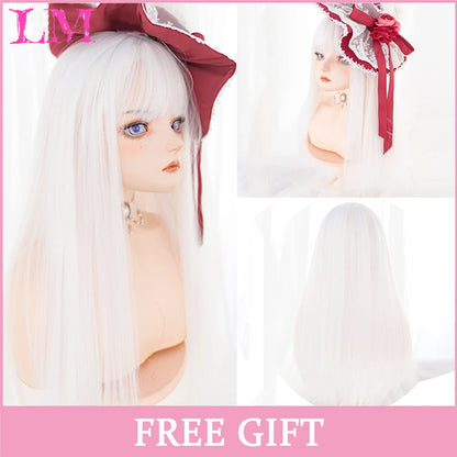Sakura Xena – Peruca Rosa Liso com Franja | Fibra Sintética Resistente ao Calor para Cosplay Feminino