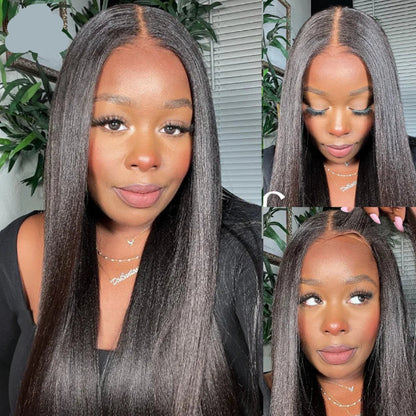 Camila – Lace Front 7x5 | Cabelo Humano Yaki, Sem Cola, Pré-Cortada & Pronta para Uso