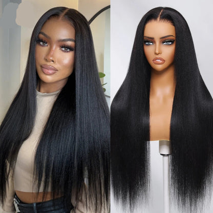 Camila – Lace Front 7x5 | Cabelo Humano Yaki, Sem Cola, Pré-Cortada & Pronta para Uso
