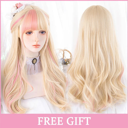 Sakura Xena – Peruca Rosa Liso com Franja | Fibra Sintética Resistente ao Calor para Cosplay Feminino