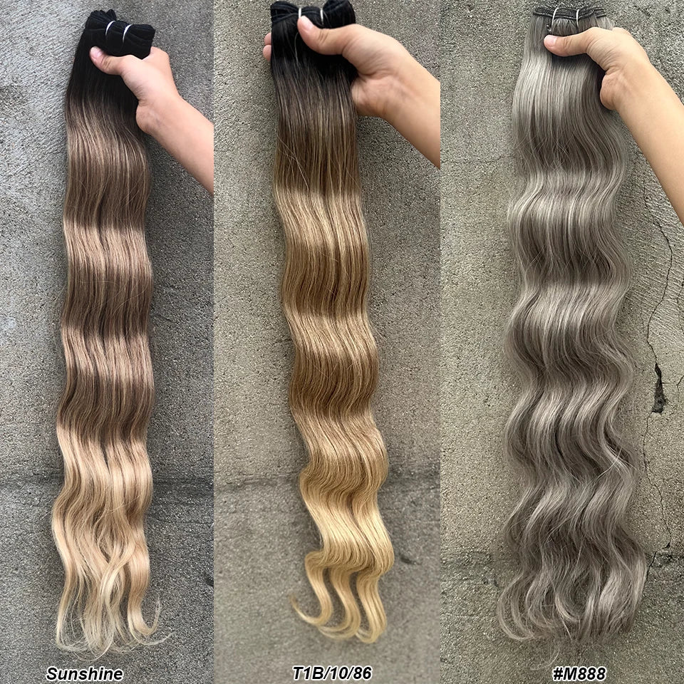 Variedade de Tons e Texturas: Extensões de Cabelo Ondulado