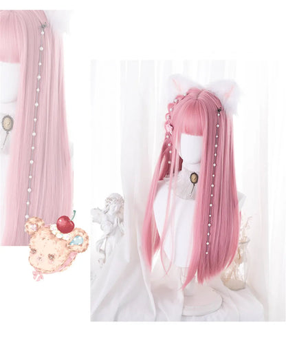 Sakura Nike – Peruca Rosa Liso com Franja | Fibra Sintética Resistente ao Calor para Cosplay Feminino