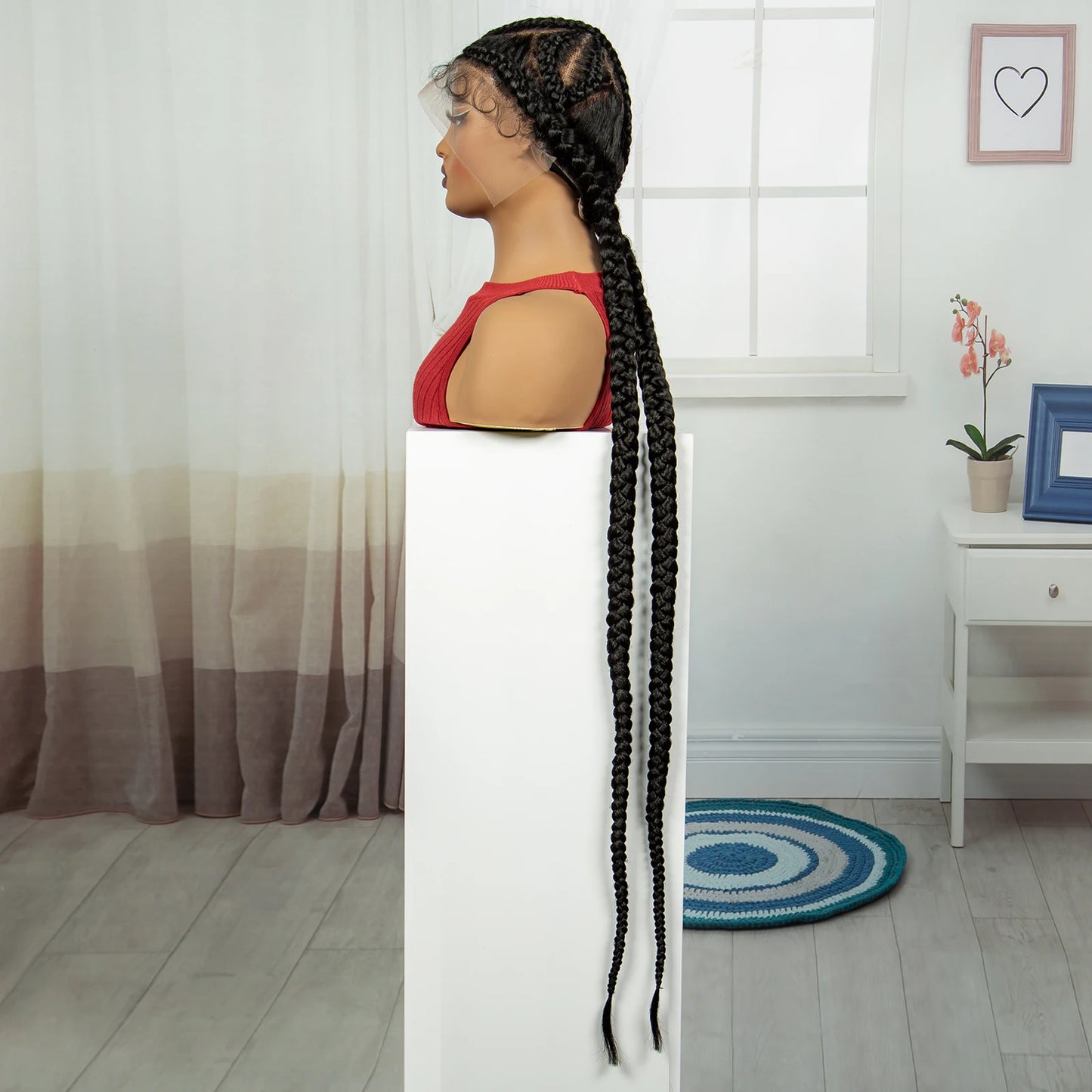 Peruca Trançada Full Lace 120cm - Suellen Tranças Knotless Sintéticas