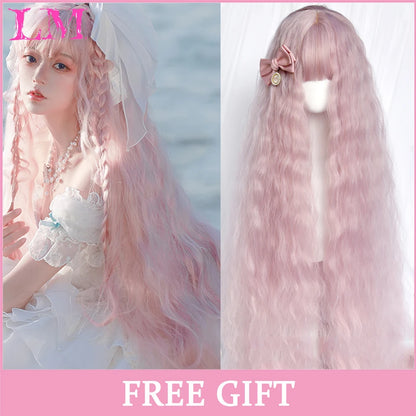 Sakura Nike – Peruca Rosa Liso com Franja | Fibra Sintética Resistente ao Calor para Cosplay Feminino