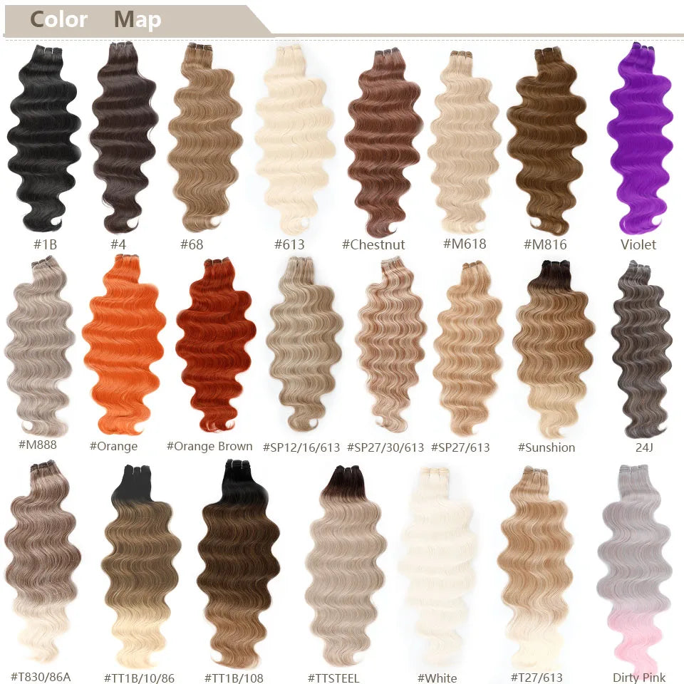 Variedade de Tons e Texturas: Extensões de Cabelo Ondulado