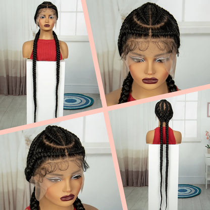 Peruca Trançada Full Lace 120cm - Suellen Tranças Knotless Sintéticas