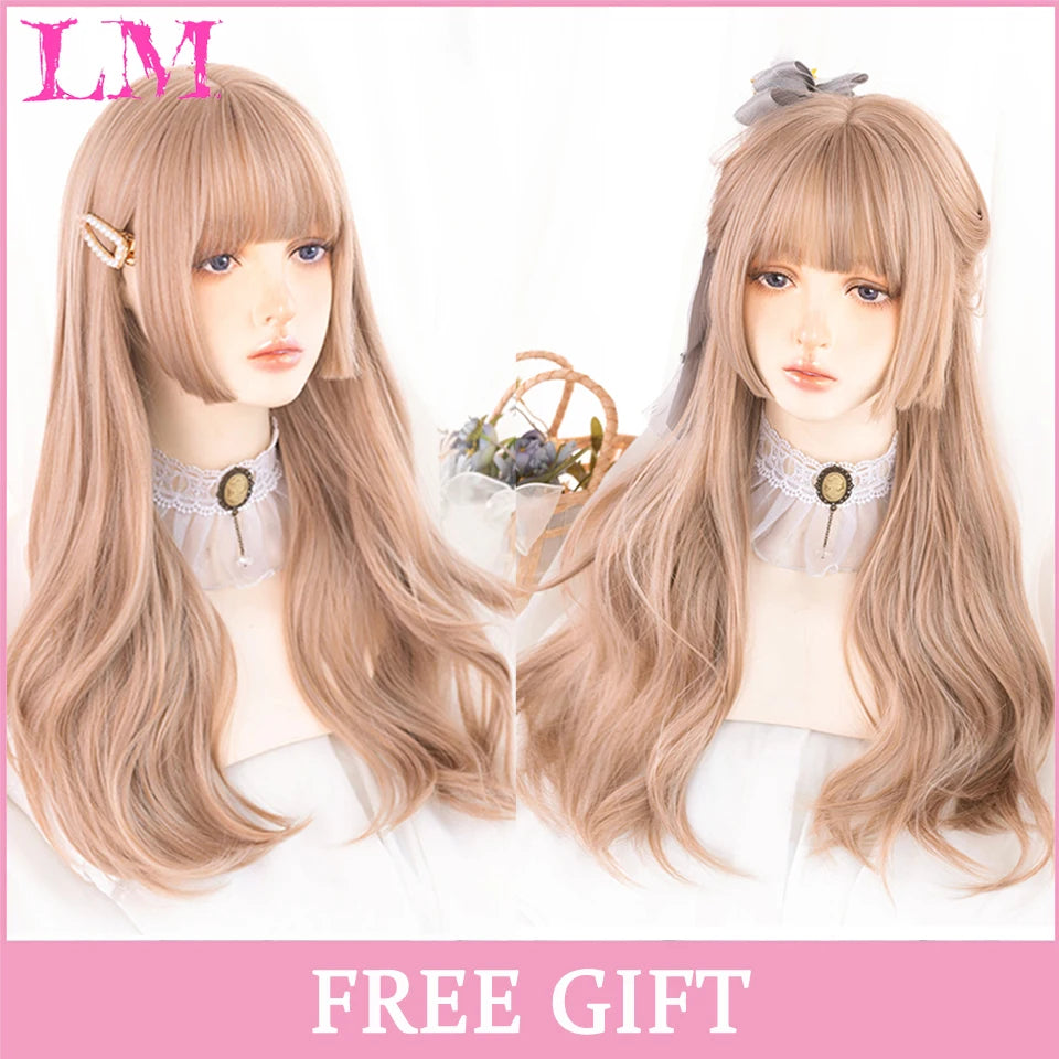 Sakura Xena – Peruca Rosa Liso com Franja | Fibra Sintética Resistente ao Calor para Cosplay Feminino